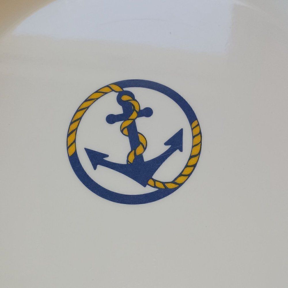 Set of Guzzini Italy Anchor Plates Melamine Dinner Salad Plates Set of 11 - Picture 6 of 11